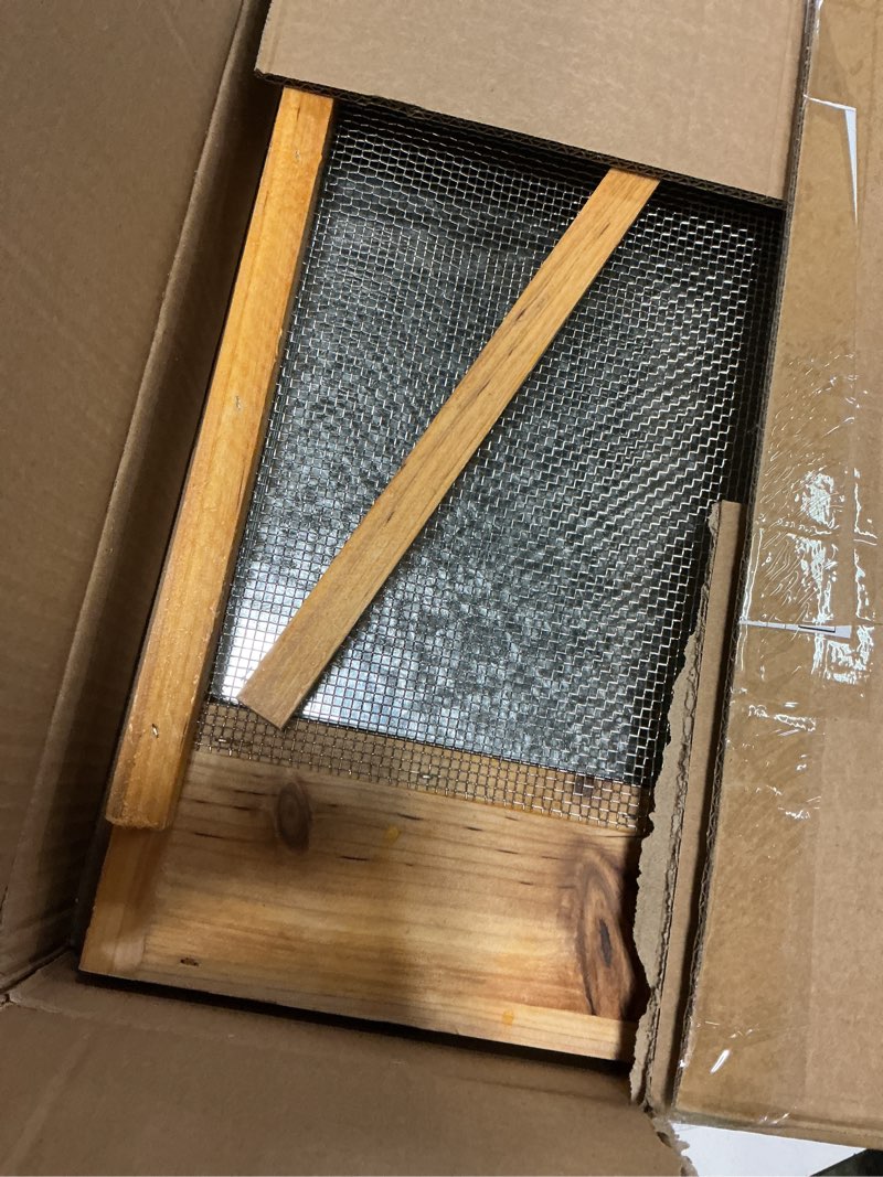 Condition photo showing Good Condition for honey lake langstroth bee hive metal screened bottom board dipped in 100% beeswax with entrance reducer, screen bottom board for 10 frame beehive, beehive separated board beekeeping supplies 10-frame