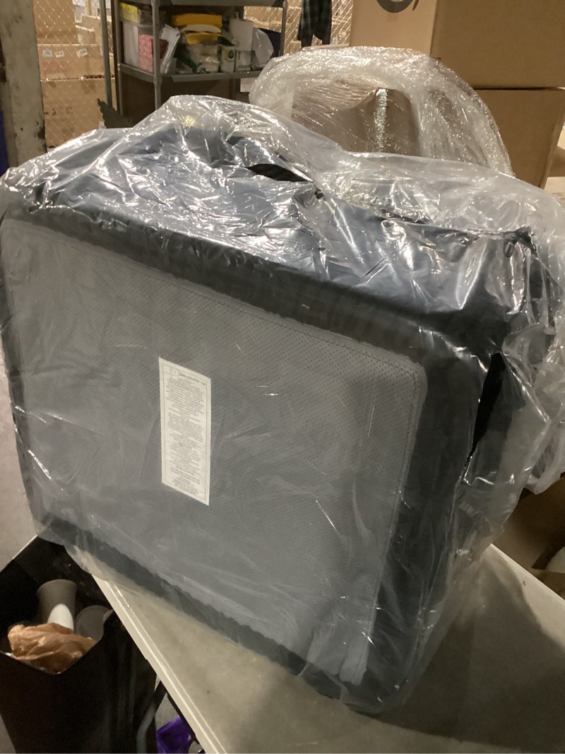 Condition photo showing Good Condition for 35.25" corduroy ottoman with storage, oversized ottoman for modular sectional couches, black plush foot rest with hidden compartment for living room, apartment