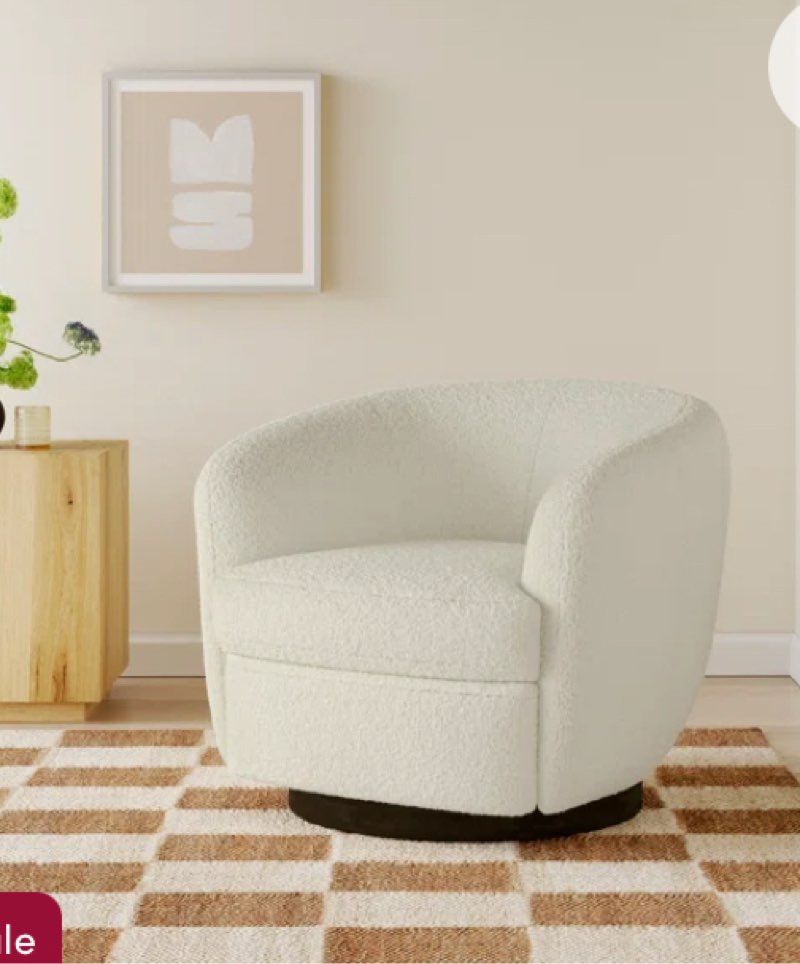 Marcy Upholstered Swivel Barrel Chair