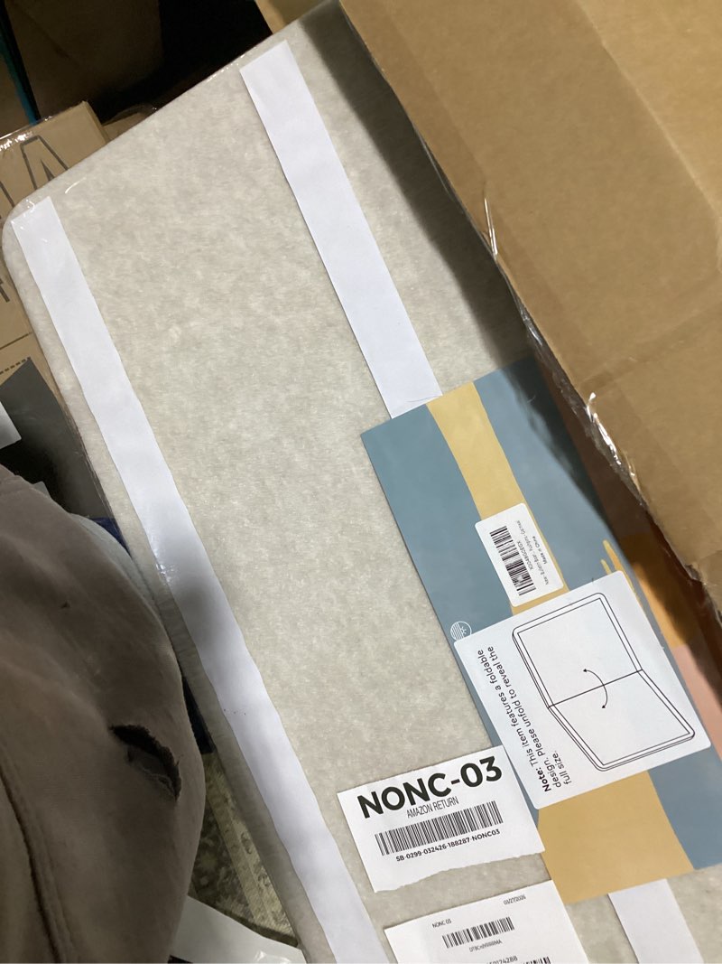 Condition photo showing Good Condition for bulletin board, 36 x 24 inches felt board - decorative pin board, cork board alternative for wall, 3' x 2' foldable self-adhesive vision board prayer board with 20 pushpins - oatmeal oatmeal 36×24 inches