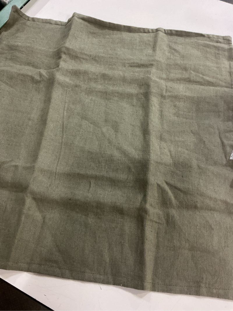 Condition photo showing Good Condition for quince, european organic linen sham 20”x20” , dusty olive