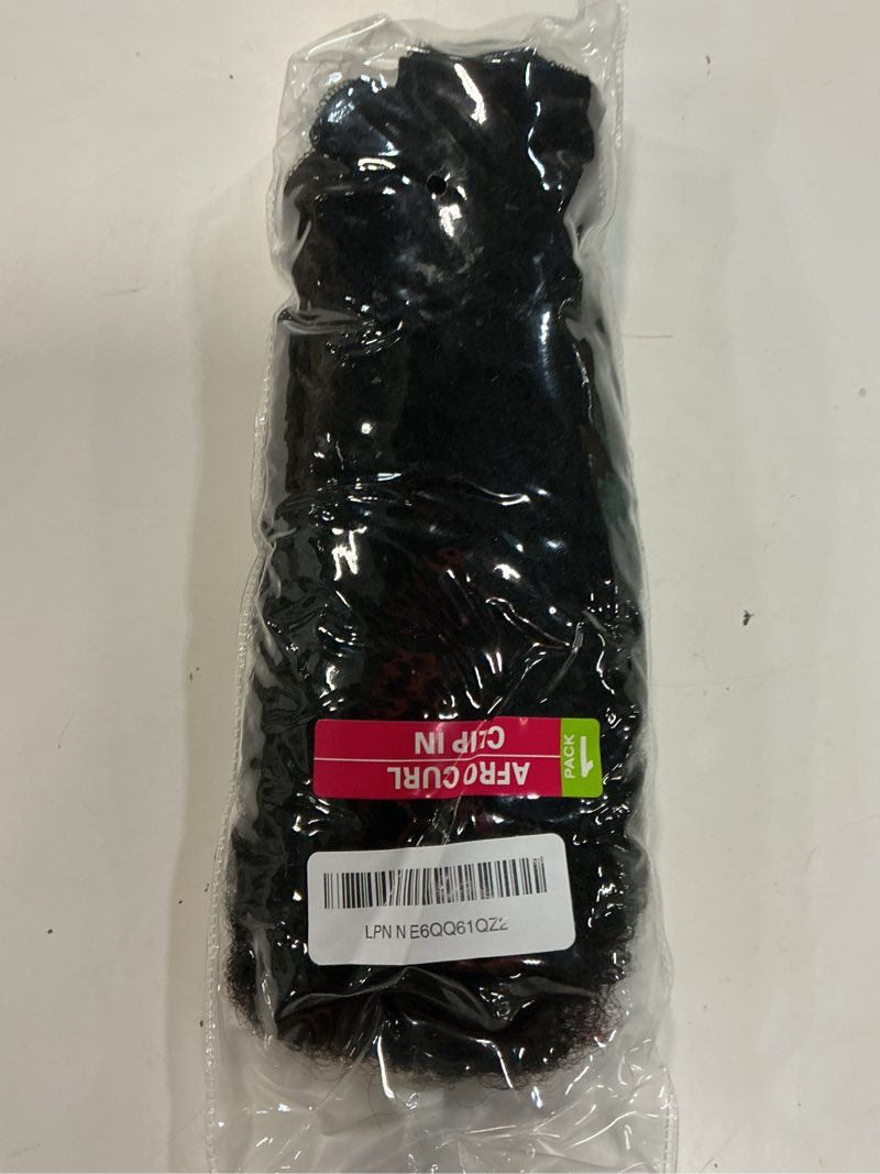 Condition photo showing Good Condition for afro kinky curly clip ins human hair 4c hair clip in extensions real natural human hair for black women 8 pecs with 20 clips 120g natural black color 20 inch 1b 20 inch