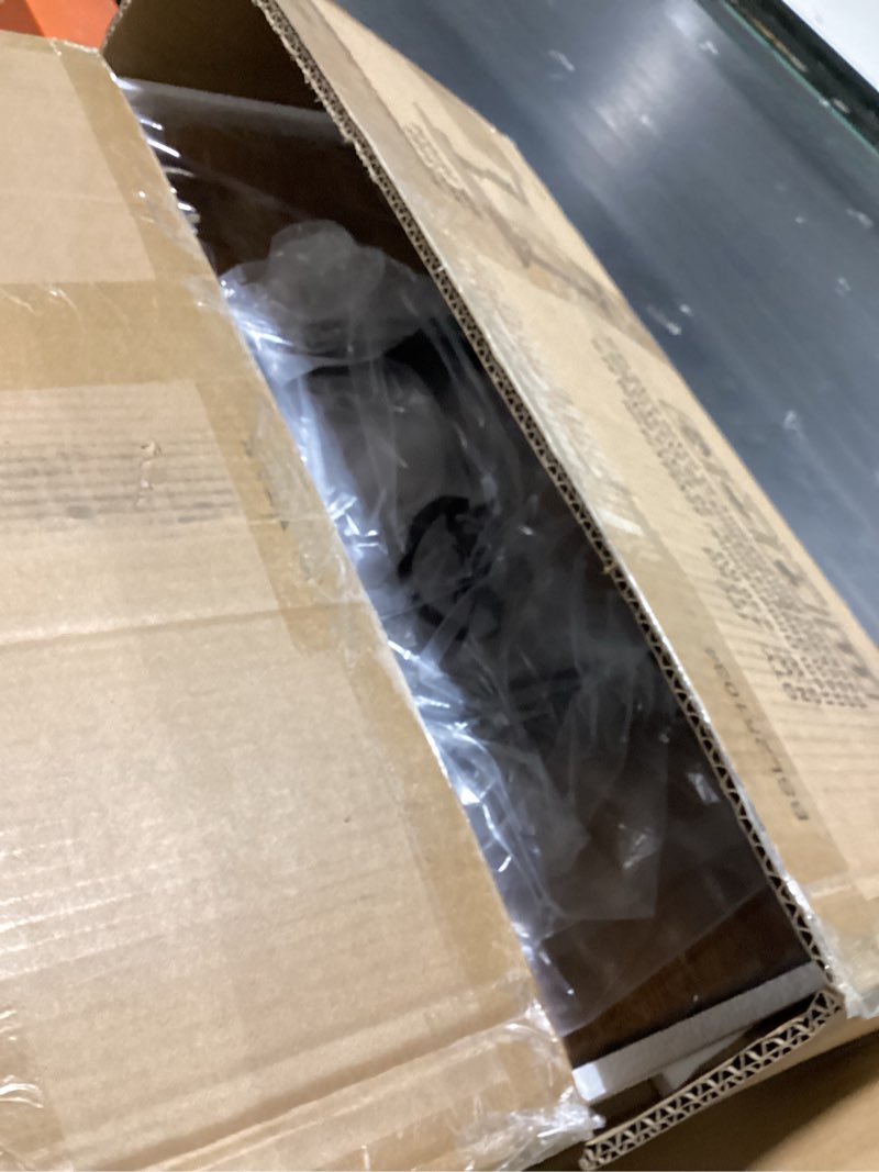 Condition photo showing As Is for adjustable folding tv tray table,tv dinner small foldable c-shaped end table for eating,6 height adjustable slide under couch side with sturdy mdf top,no assembly(brown) brown 1pc