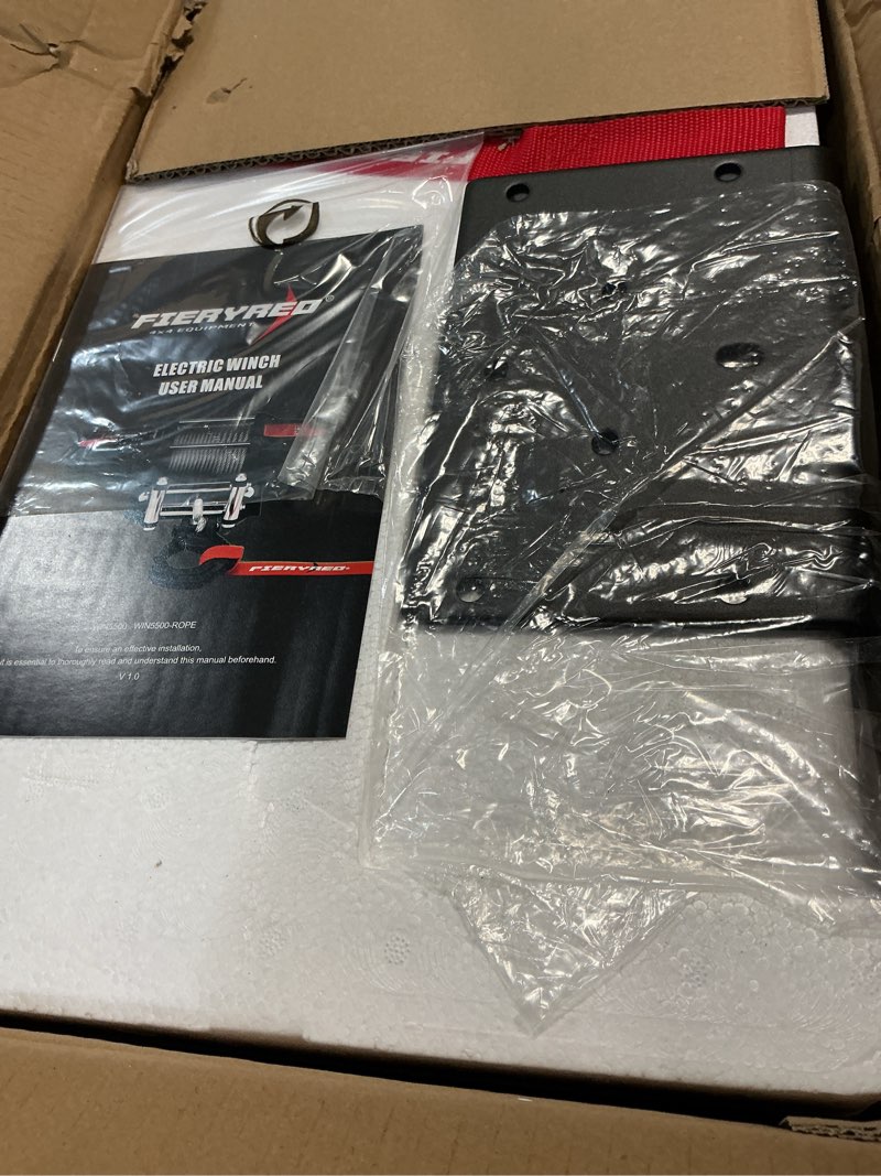 Condition photo showing New/Like New for fieryred atv/utv winch 12v 5500 lb electric winch with steel cable, with wireless remote control hawse aluminium fairlead & mounting bracket, waterproof ip67 5500lbs silver-steel cable