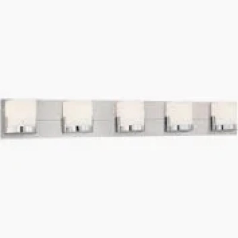 KDG LED Modern Bathroom Vanity Light Fixtures, 5 Lights Stainless Steels Silver 5000K Wall Lighting 