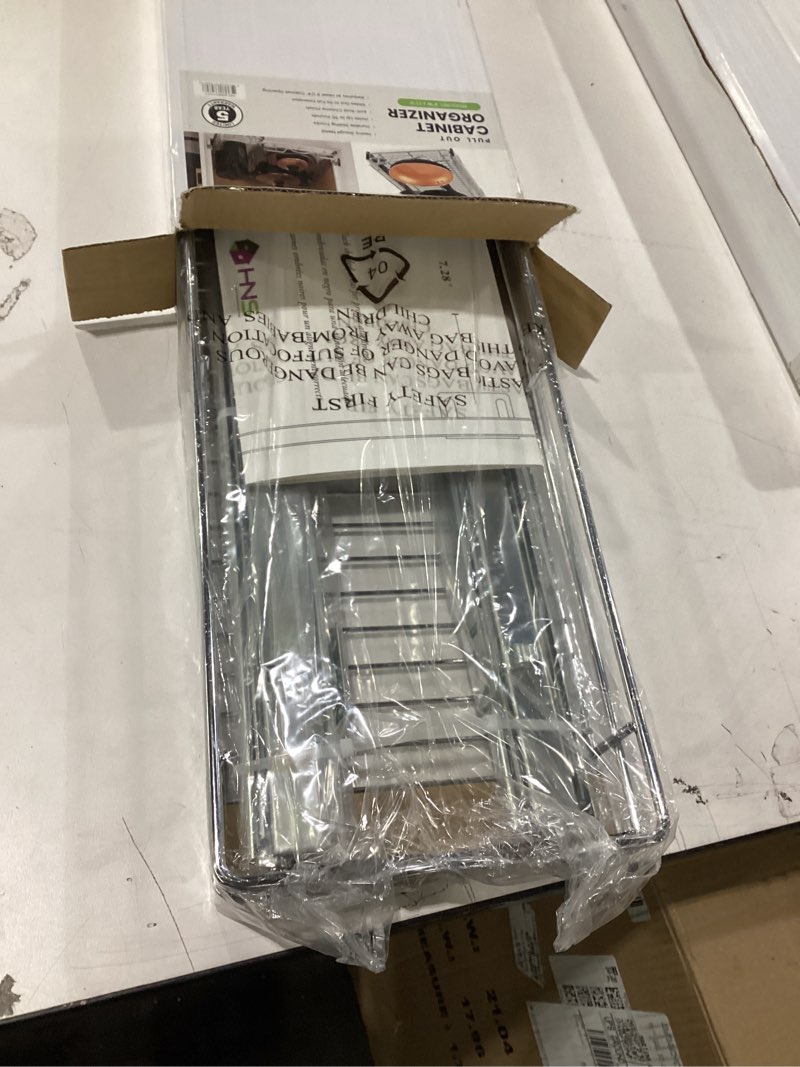 Condition photo showing New/Like New for HOLDN’ STORAGE Pull Out Cabinet Organizer, Heavy Duty Caddy w/Lifetime Limited Warranty - 8”W x 21”D - Requires At Least 9-1/4” Cabinet Opening, Steel Metal Cabinet Drawers Slide Out, Chrome 8"W x 21"D