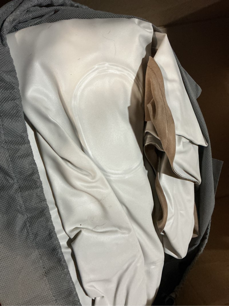 Condition photo showing As Is for etto queen air mattress with built-in pump, 18" raised air bed with reinforced coil beam support, premium soft flocked top, fast 3-min inflation, comfortable guest bed for home use, carry bag included brown queen