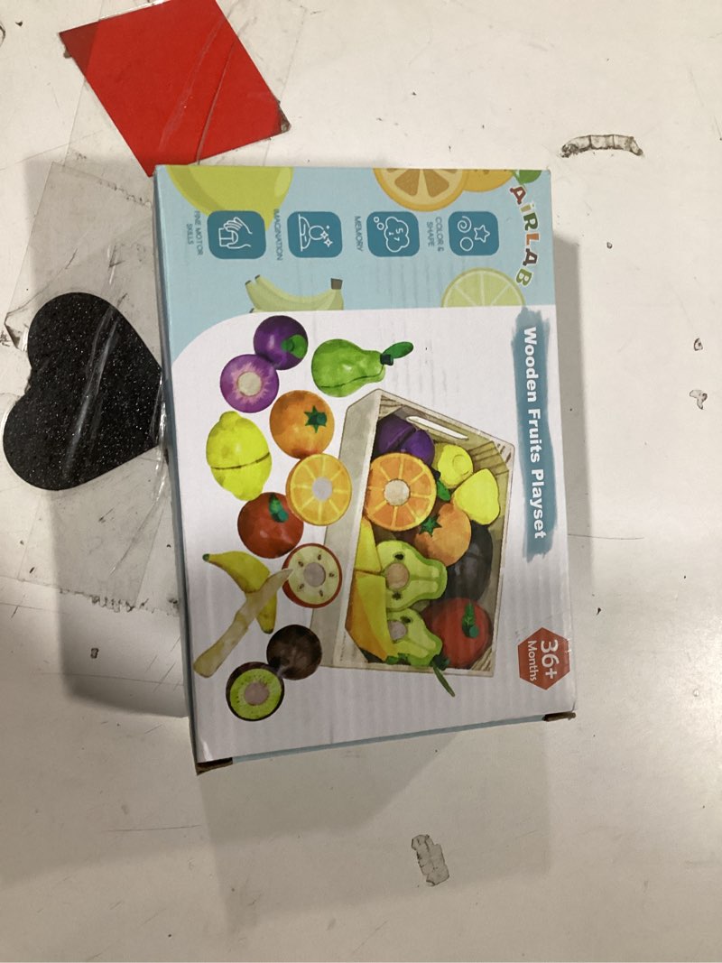 Condition photo showing Good Condition for Wooden Play Food for Kids Kitchen Cutting Fruits Toys for Toddlers Pretend Vegetables Gift for Boys 
