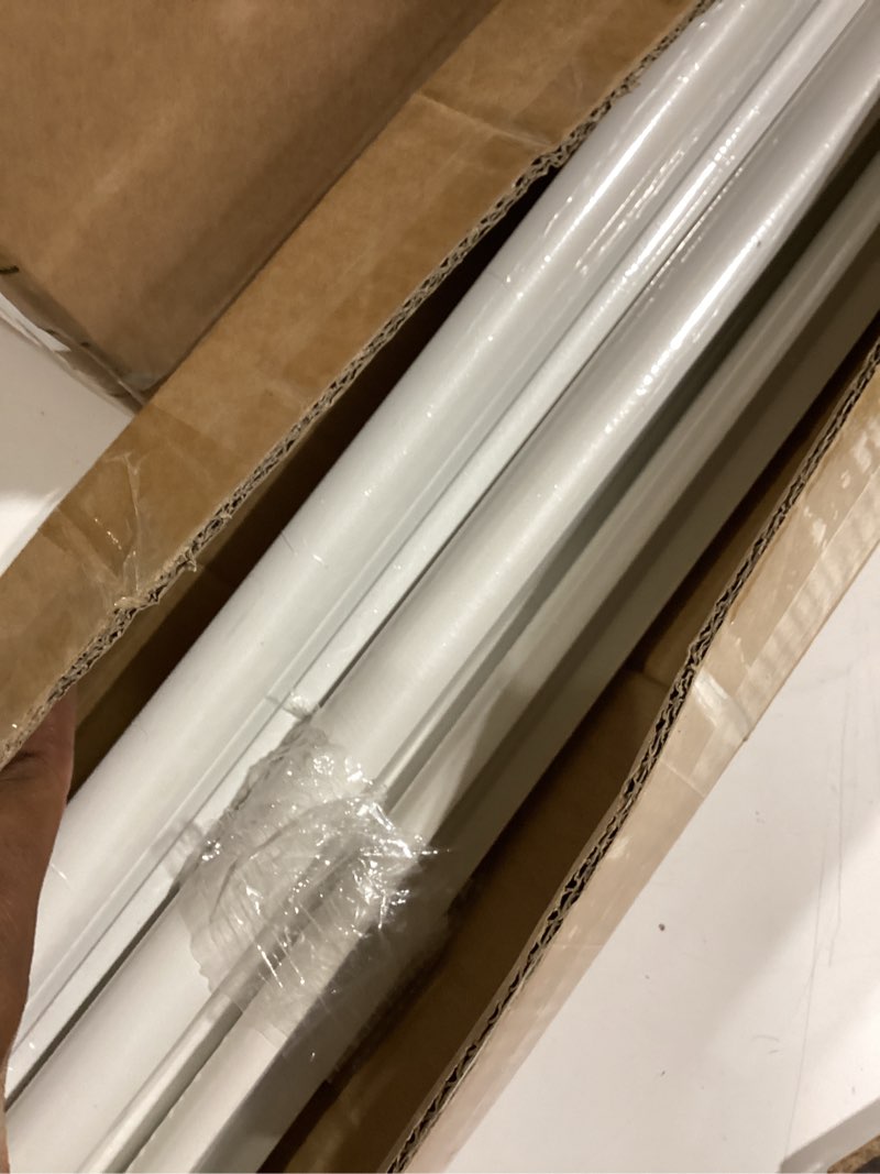 Condition photo showing Good Condition for easy install no drill curtain rod set 72-144", white white 72-144"