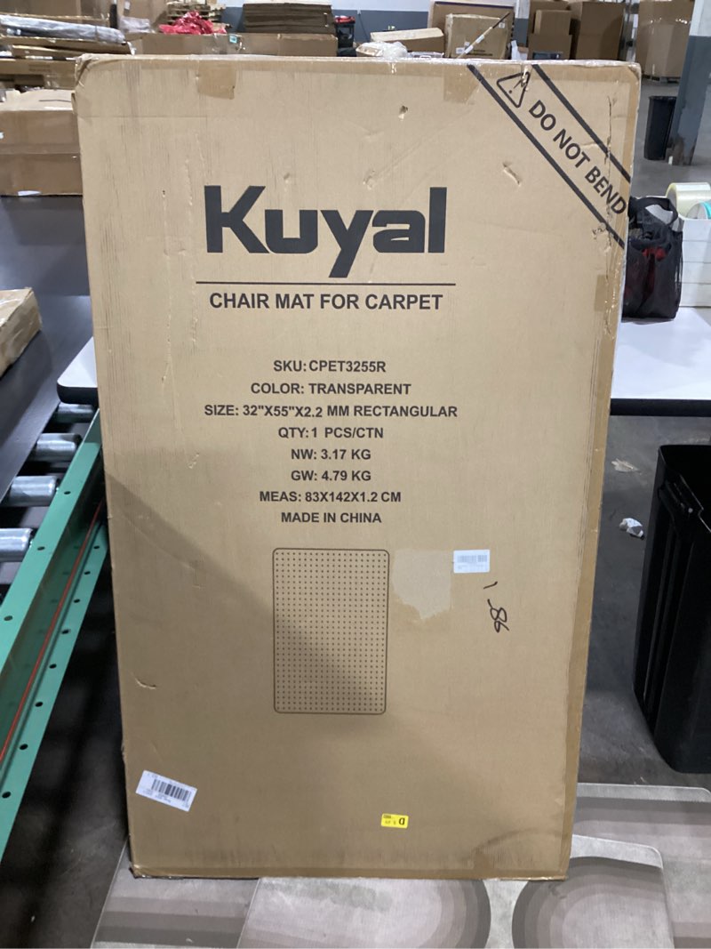 Kuyal Office Chair Mat for Carpet, 32x55 Clear Heavy Duty Computer Chair Mat, Under Desk Protector C