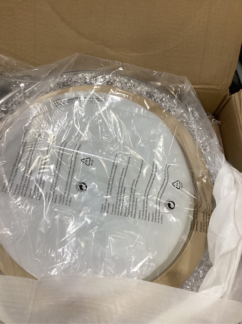 Condition photo showing Good Condition for UOFUS 32W Gold LED Flush Mount Ceiling Light 15.7inch Modern Round Ceiling Light Fixture 3000K-6000K Super Bright Circle Ceiling Lamp for Bedroom Kitchen Bathroom Entryway Hallway Stairwell Gold 15.74inch