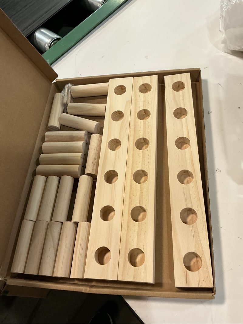 Condition photo showing Good Condition for 37" chunky yarn blanket wooden peg loom, solid wood hand knitting loom with detachable modular design, smooth uncoated finish, beginner & family craft tool for gifts & stress relief diy
