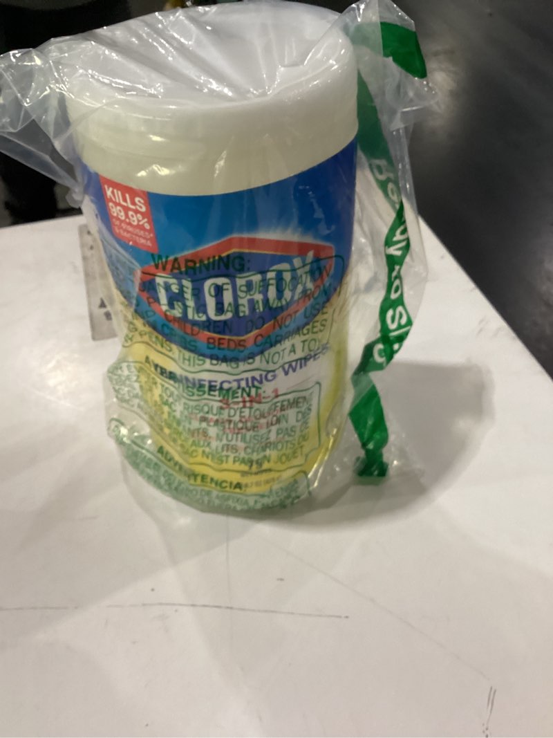 Condition photo showing New/Like New for clorox disinfecting cleaning wipes, antibacterial, bleach free, crisp lemon, 75 count (pack may vary) crisp lemon 75 count (pack of 1)