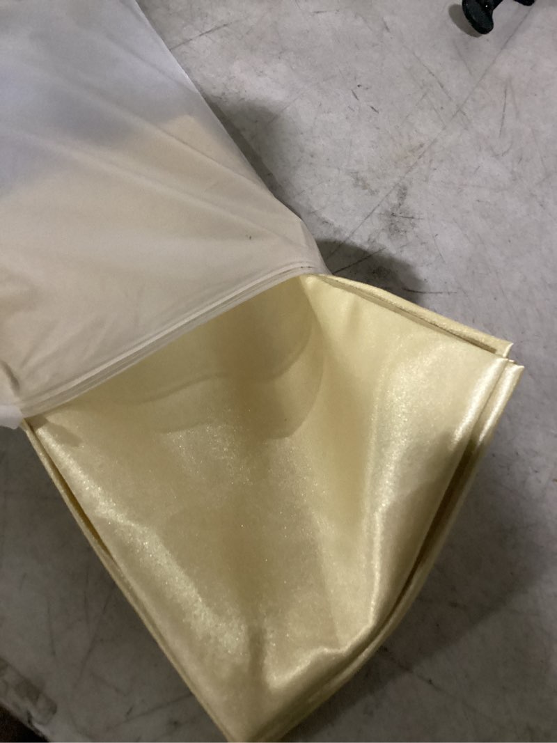 Condition photo showing Good Condition for homiest 1 pack 60 inch / 5ft round tablecloth satin table cover, gold table cloth overlay bright table decorations, silky satin dining table cloths for wedding reception graduation banquet 60" (round) gold