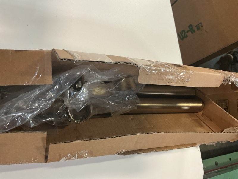 Condition photo showing As Is for ivilon drapery window curtain rod - end cap style design 1 inch pole. 72 to 144 inch color warm gold 72 to 144 in.