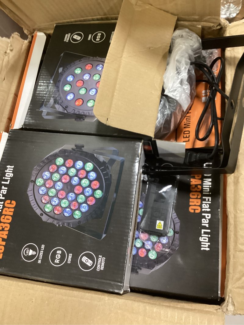 Condition photo showing Good Condition for Handepo 12 Pcs 36 LED Par Lights DJ Stage Light 7 Channel Par Lighting for Stage with Remote Control and DMX Control Sound Activated Uplights for Events Club Music Disco Holiday Wedding Party