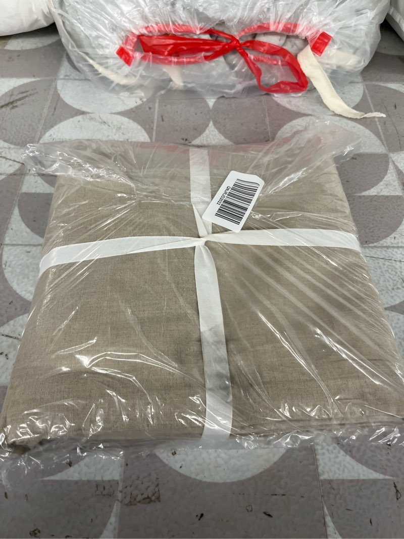 Condition photo showing Good Condition for european linen curtain, 96x96, dark flax