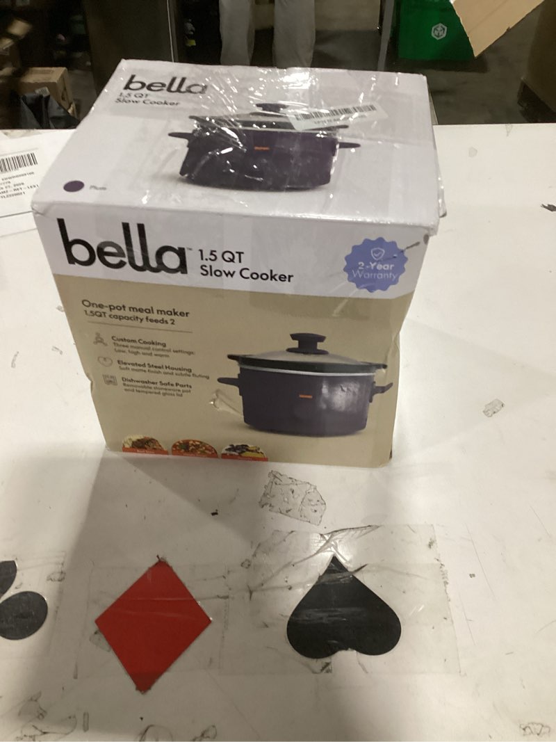 Condition photo showing Good Condition for bella 1.5 Qt Slow Cooker with 3 Heat Manual Control, Ceramic Nonstick Coating, Dishwasher Safe Stone