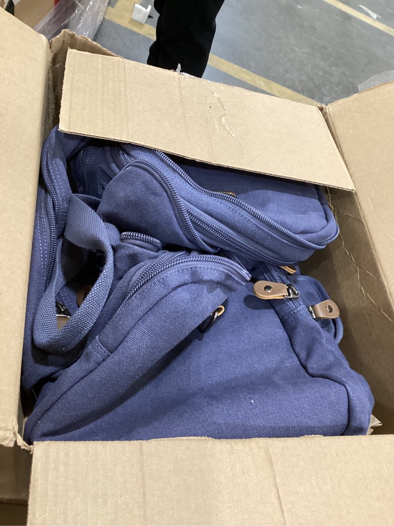 Condition photo showing Good Condition for Gonex Canvas Duffle Bag for Travel 60L Expandable Duffel Weekend Overnight Bag men (Denim Blue) Denim Blue X-Large-60L (Without Shoe Compartment)