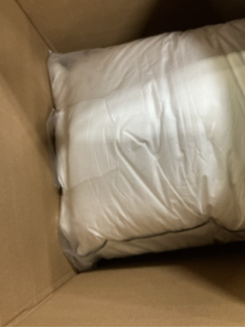 Condition photo showing As Is for APSMILE Organic Feather Down Pillows Set of 2, Queen Size Bed Pillows for Sleeping with 100% Cotton Cover, 3-Chamber Hybrid Feather Down Core Pillow Surrounded by Polyester, 20x30 Inches 20"x30" (Pack of 2) White