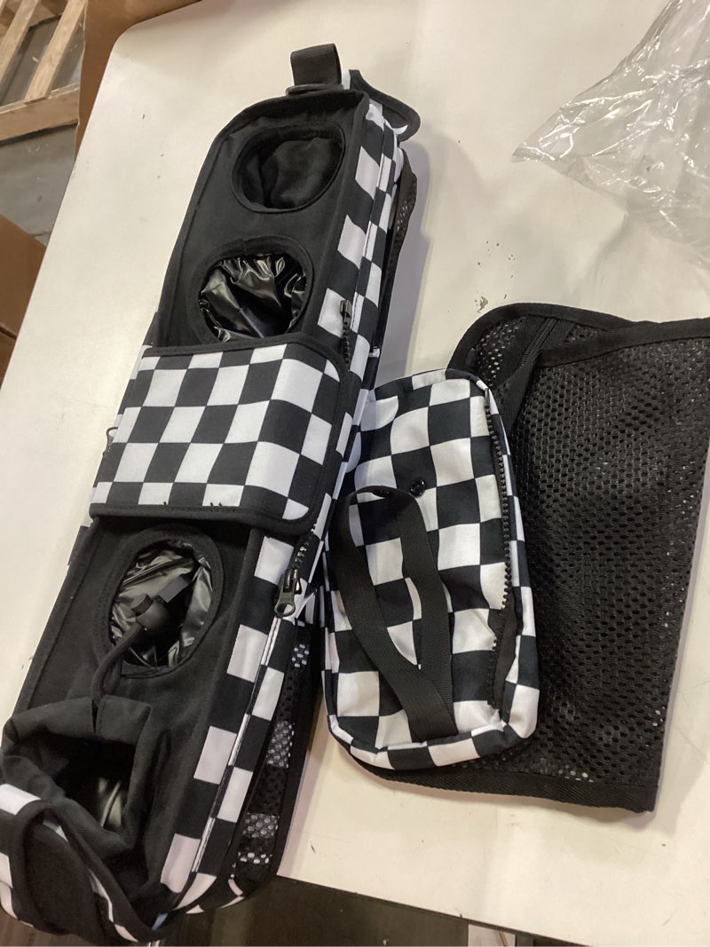 Condition photo showing Good Condition for TOPDesign Universal Baby Stroller Organizer, Stroller Caddy with Detachable Mesh Bag & Heightened Insulated Cup Holders & Non-Slip Secure Hooks Accessories, Fits Most Strollers (Checkerboard) Checkerboard Pro