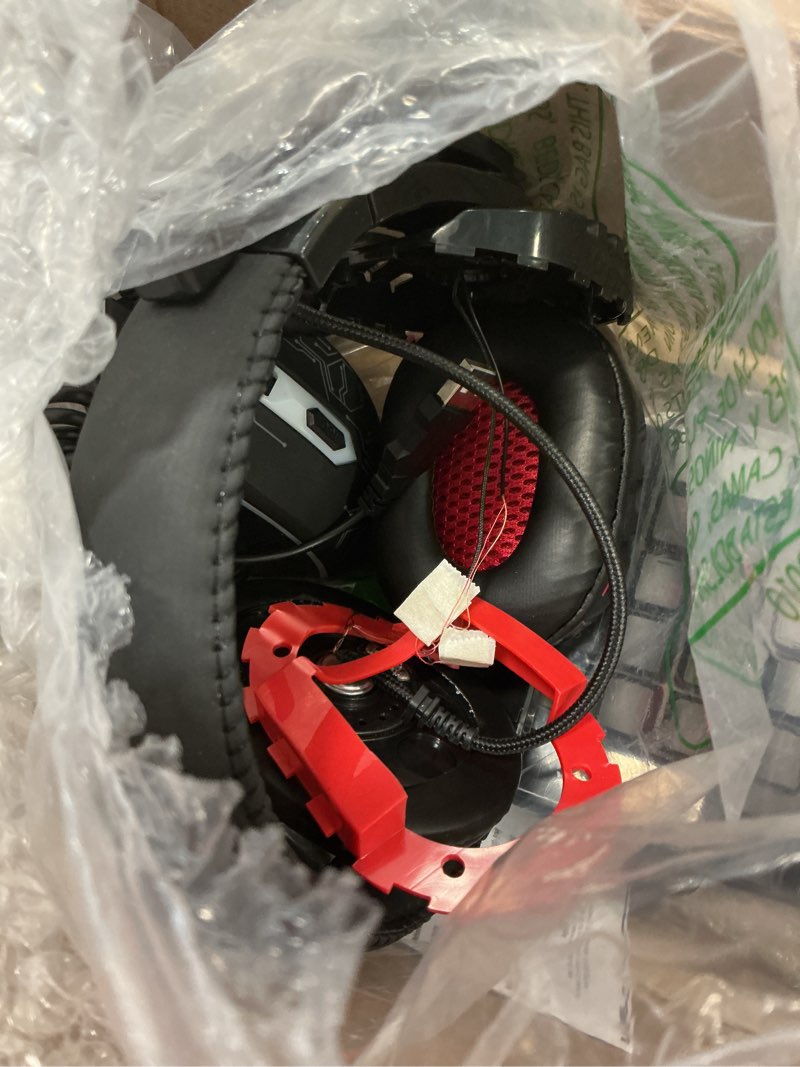 Condition photo showing As Is for Hornet RX-250 4-in-1 RGB Gaming Set: Keyboard, Mouse, Headset, Mouse Pad (missing mouse pad)