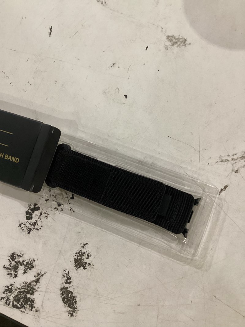 Condition photo showing Good Condition for rugged nylon for samsung galaxy watch 8 9/galaxy watch 8 classic band men | soft,fabric,with stars-stripes flag,sport,strap,adjustable,wristbands for galaxy watch 9/8 band 40/44mm,for s8 classic 46mm 01-black - black white flag large(165-190mm)