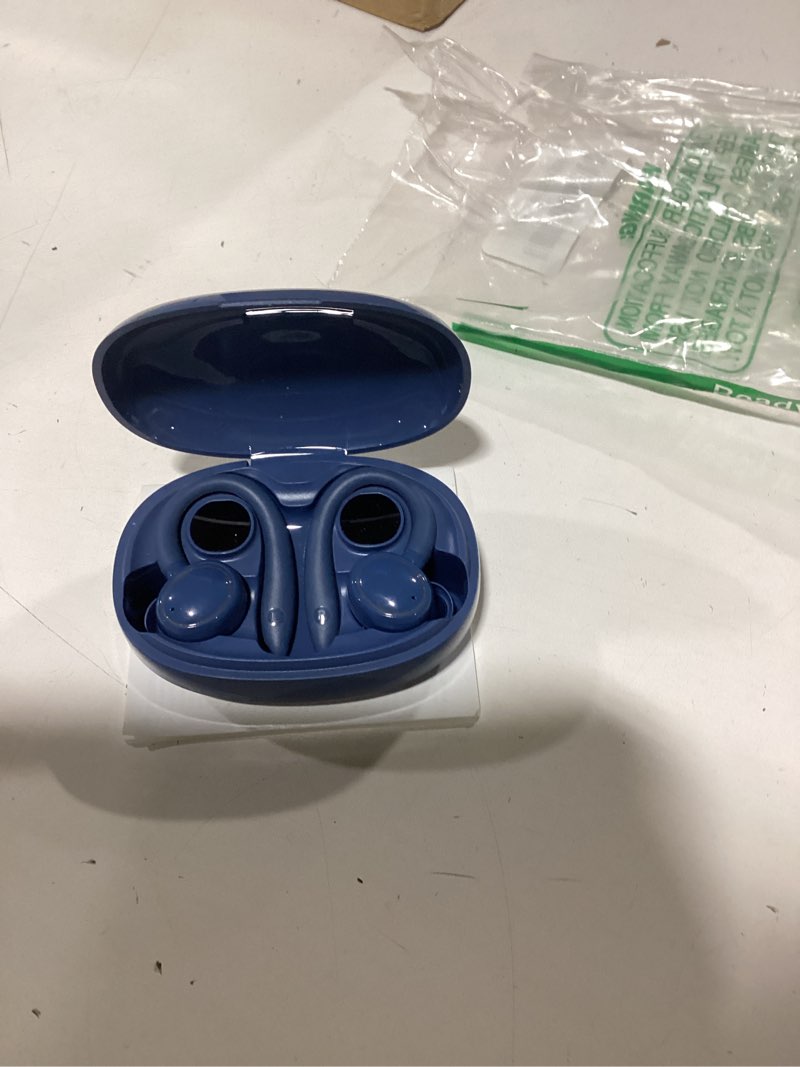 Condition photo showing Good Condition for wireless earbuds, bluetooth 5.4 headphones sport, over ear buds with enc noise cancelling mic, 48h, wireless earphone with earhooks, stereo deep bass, ip7 waterproof headset for workout running, blue