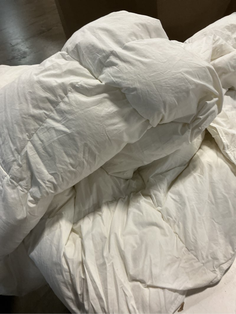 Condition photo showing As Is for utopia bedding comforter duvet insert, quilted comforter with corner tabs, box stitched down alternative comforters queen size (white)