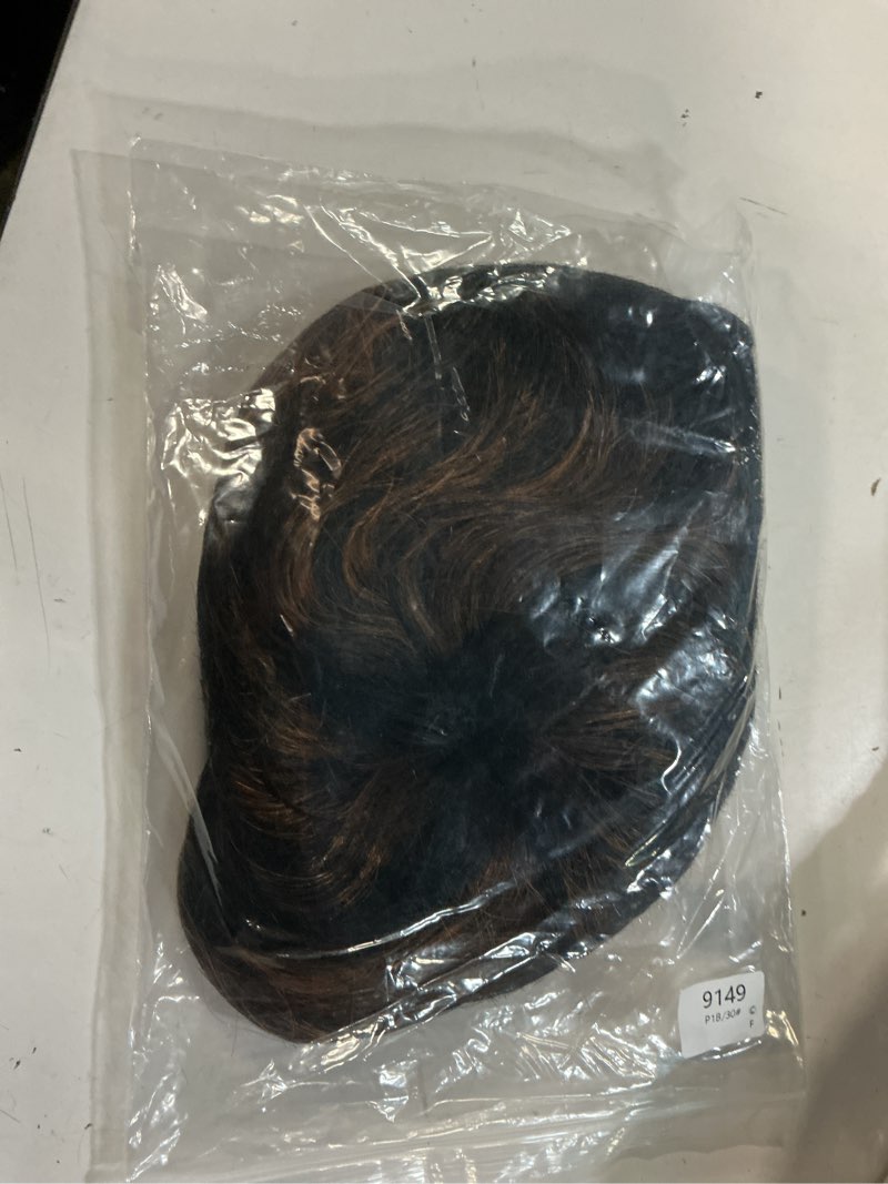 Condition photo showing Good Condition for showreal pixie cut wig human hair for women highlight brown short straight wigs 100% real human hair pixie cut wig with bangs layered virgin hair glueless natural short wig (9149-1b/30)