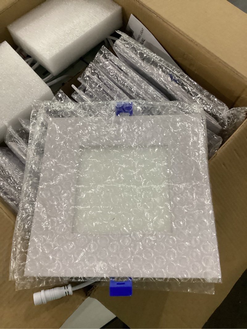 Condition photo showing New/Like New for adetu 11pack 6 inch square led recessed lighting, 5cct ultra thin square led ceiling light with junction box, 14w 1190lm, cri90, 2700k-5000k selectable,dimmable canless downlight, etl and energy star white - 12 pack 6 inch