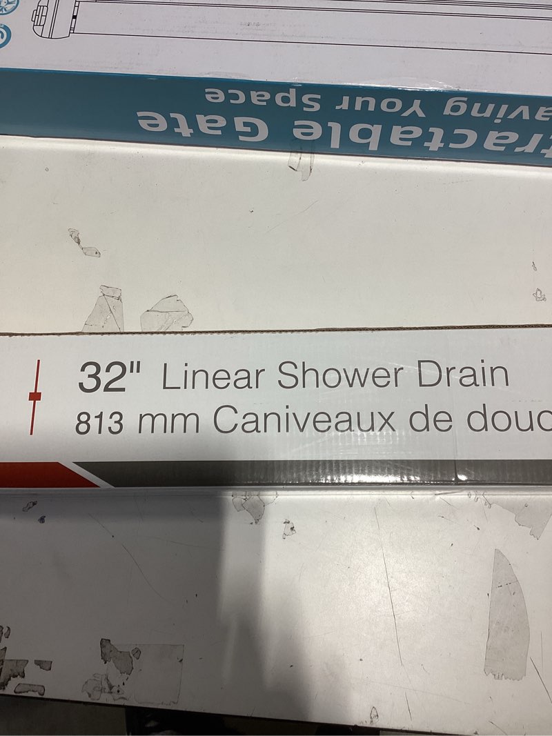 Condition photo showing New/Like New for Neodrain 32-Inch Linear Shower Drain with Removable Quadrato Pattern Grate, Brushed 304 Stainless Steel Rectangle Shower Floor Drain, Linear Drain with Leveling Feet,Hair Strainer 32 IN Stainless(similar )