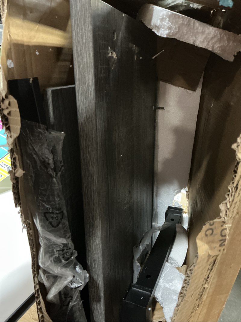 Condition photo showing As Is for BON AUGURE Sofa Table with Drawers, Console Tables for Entryway, Sofa Table with Storage, Couch Tables for Living Room, Hallway, Foyer, Entry (Dark Grey Oak, 47 Inch)