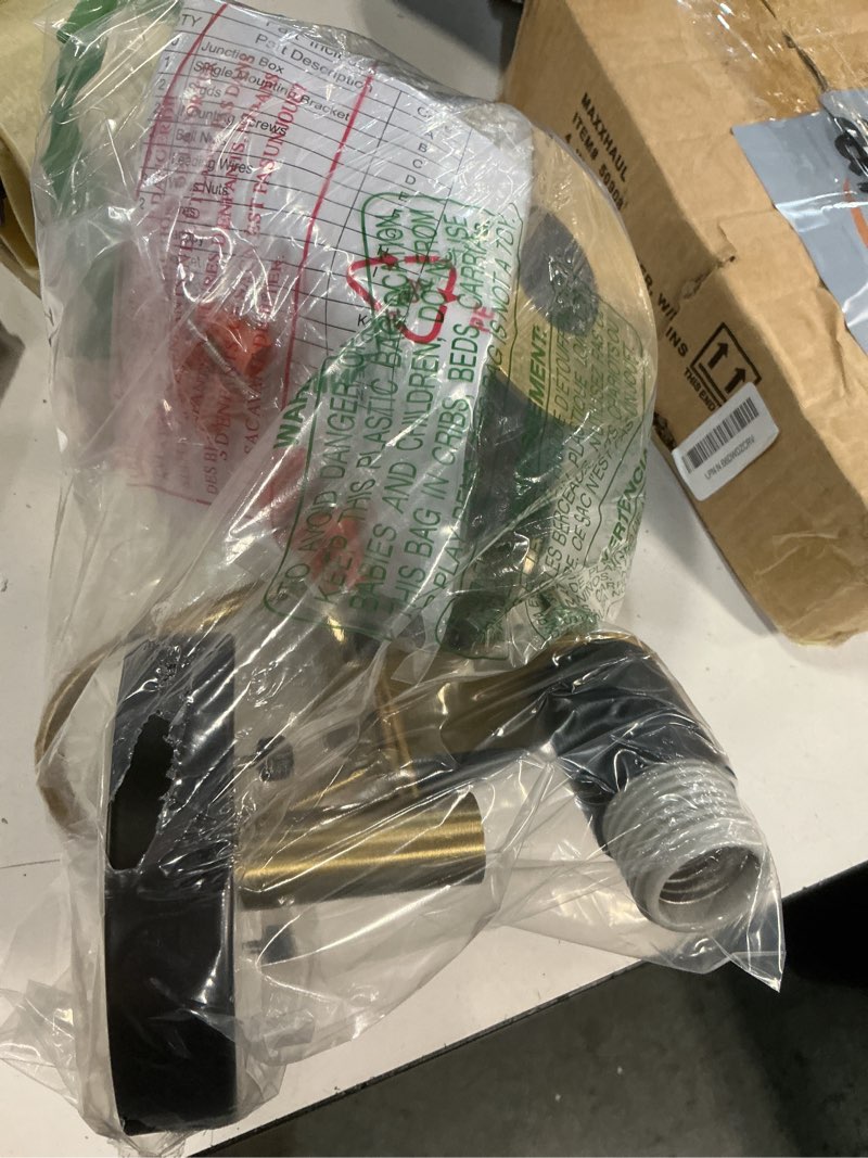 Condition photo showing As Is for industrial wall sconce set of 2, hwh modern 1-light bathroom vanity light fixtures, single wall sconce for bedroom, balcony, over mirror, kitchen sink, black and gold finish, 5hzg56b-2 bk+bg black *2 medium