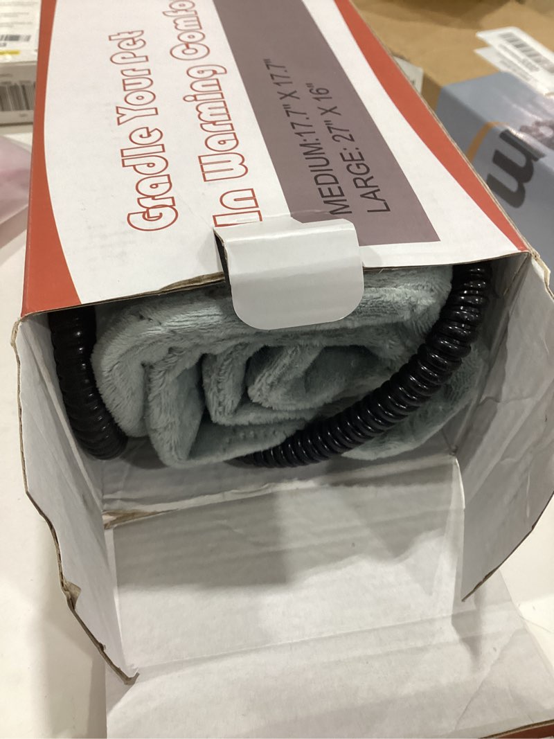 Condition photo showing Good Condition for pet heating pad for cats & dogs indoor outdoor, warming cat heating pad with chew resistant cord, adjustable temperature and time, heated pet bed mat waterproof for cats dogs (grey, 15.7'' × 27.6'') grey 15.7'' × 27.6''