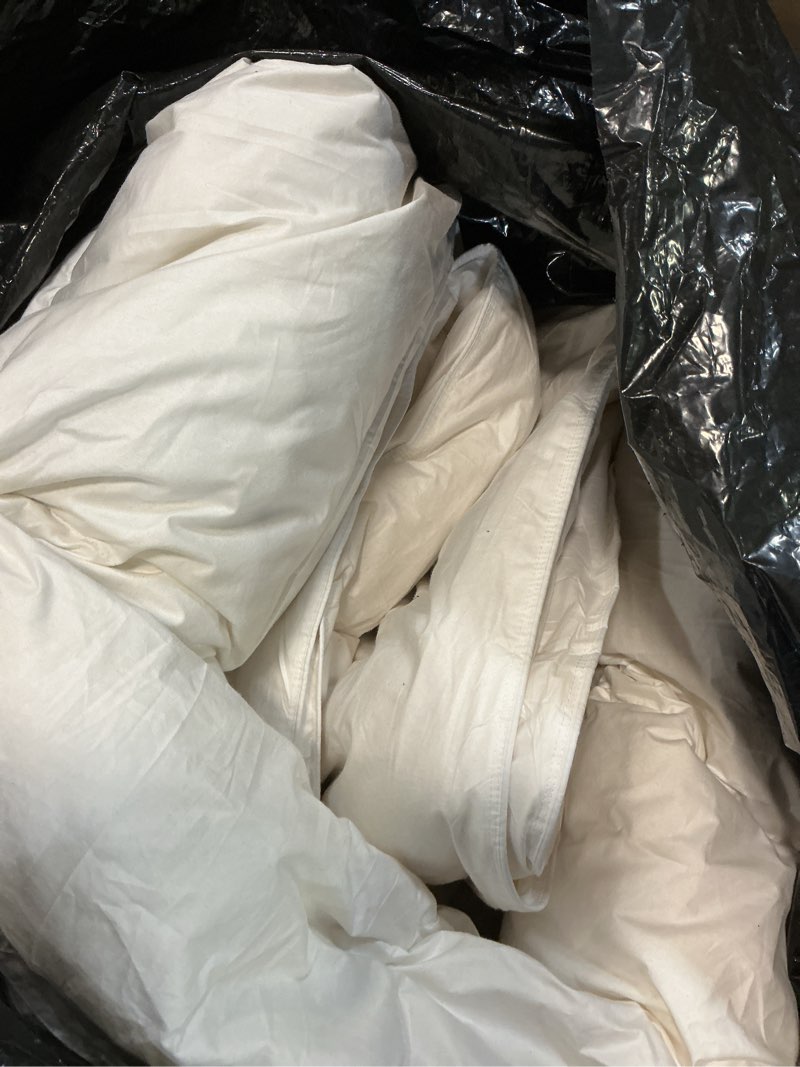 Condition photo showing Good Condition for 75% Canadian Goose Down Comforter Oversized King Size, Ultra Soft 100% Cotton Fabric, 850 Fill Power All Season Duvet Insert, Hotel Luxury Bedding Comforters (White,120"x98") White Oversized King(120"x98")