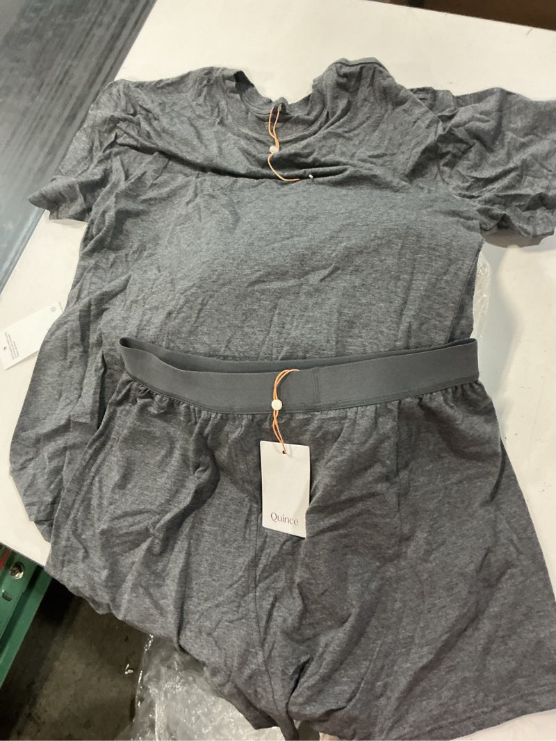 Condition photo showing Good Condition for dream lounge oversized short sleeve pajama set, m, heather charcoal grey