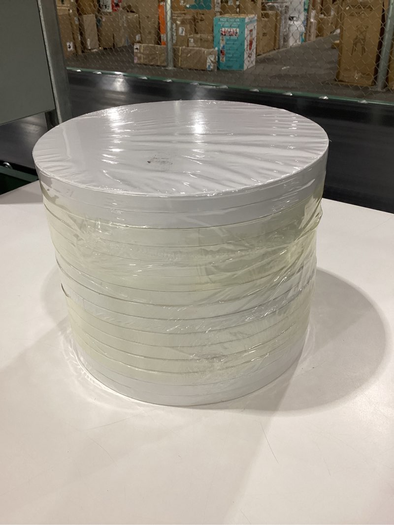 Condition photo showing New/Like New for 15PCS Cake Drums 10 Inch Round 1/2" Thick White Cake Cardboard Base Sturdy Circle Waterproof Oil-Proof Pastry Boards for Wedding Birthday Dessert Pizza DIY Crafts Display