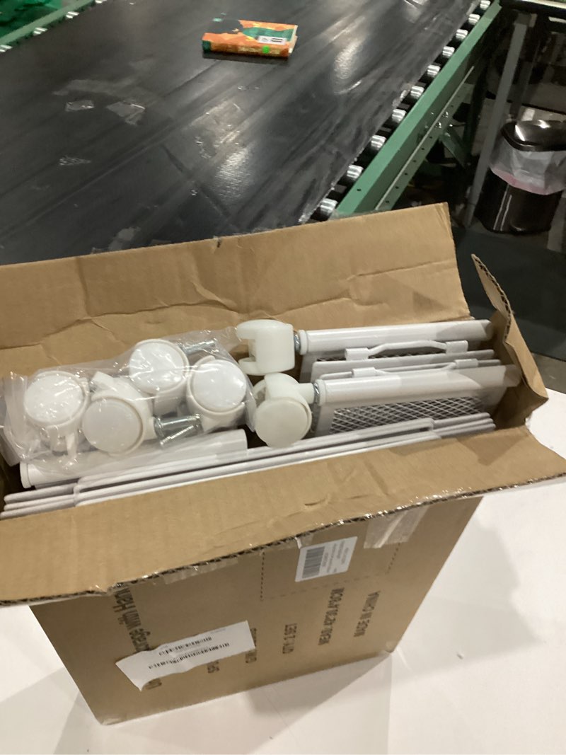 Condition photo showing Good Condition for PHINOX Under Bed Storage with wheels, Under the Bed Storage Containers,Upgrade Crossed Iron Wire, Metal Rolling Underbed Storage Containers for Bedroom Clothes Shoes Blankets-2 Pack,White White 2 Pack(15.7×23.6×6.22")