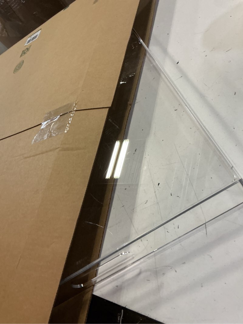 Condition photo showing Good Condition for extra large serving tray with handles, acrylic tray for food, drinks, snacks and appetizer, rectangular trays for eating, lucite & coffee table trays, acrylic makeup organizer 16" × 20" 20" x 16" x 2"