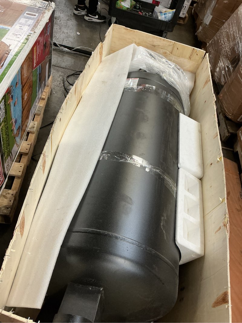 Condition photo showing As Is for kffkff 80-gallon heavy-duty air compressor  5hp  13.5 scfm at 90 psi  max 145 psi pressure  oil-free tank for industrial use and large workshops (230v 3-phase  no plug)