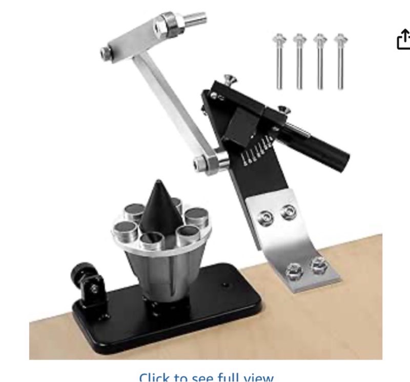 JOQQO Lawn Mower Blade Sharpener, 15° - 45° Adjustable Lawnmower Blade Sharpening Tool with 4 Adapte