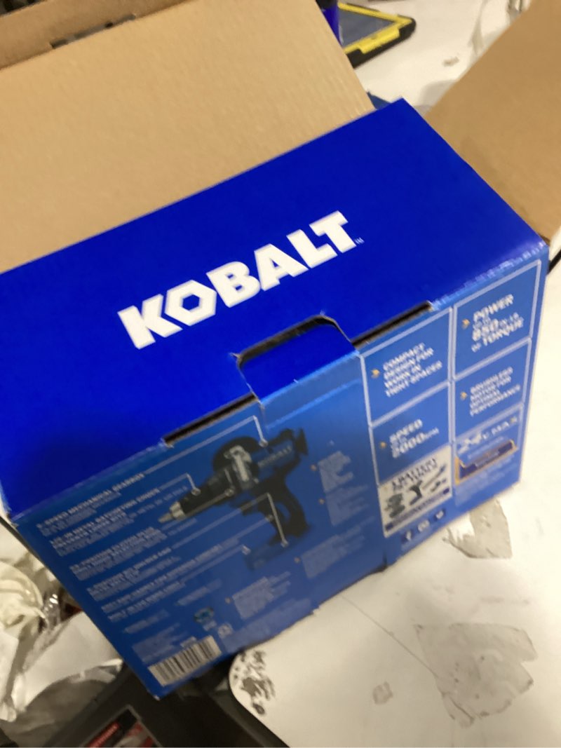Condition photo showing As Is for  kobalt xtr 1/2-in 24-volt variable speed brushless cordless hammer drill ( 1 -batteries and charger