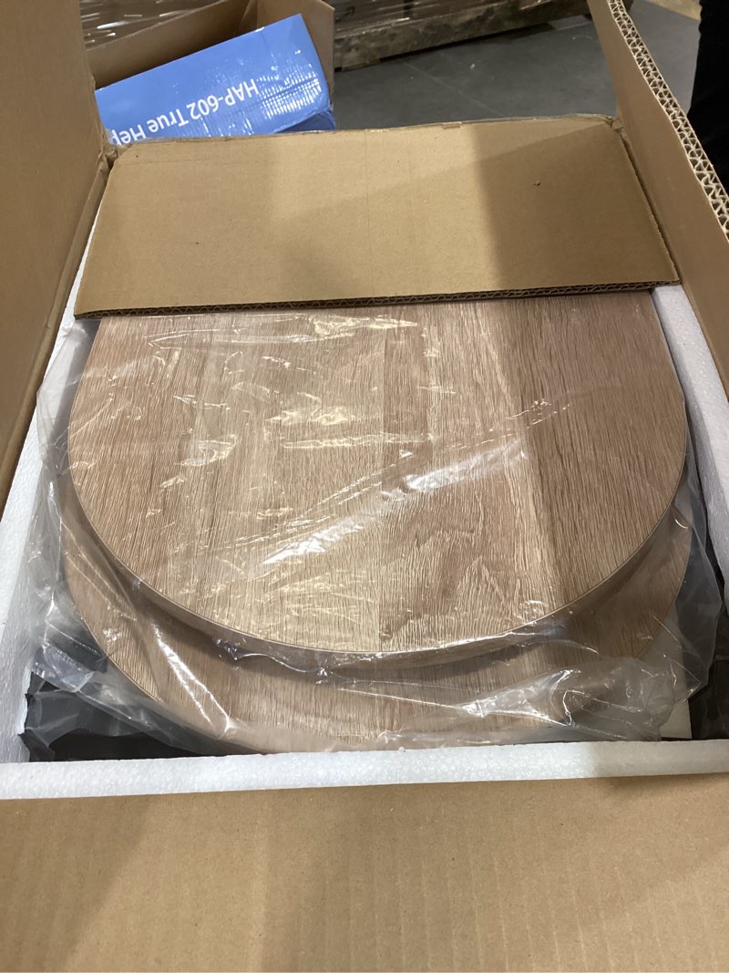 Condition photo showing Good Condition for Side Table, Small End Table with Metal Frame, 3-Tier Bedside Tables, Round Side Tables for Living Room Bedroom Couch Bathroom, Oval, Modern Oak