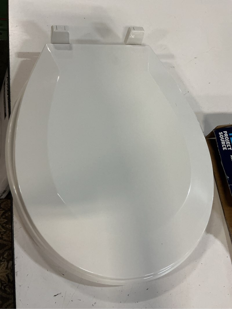 project source wood white elongated toilet seat