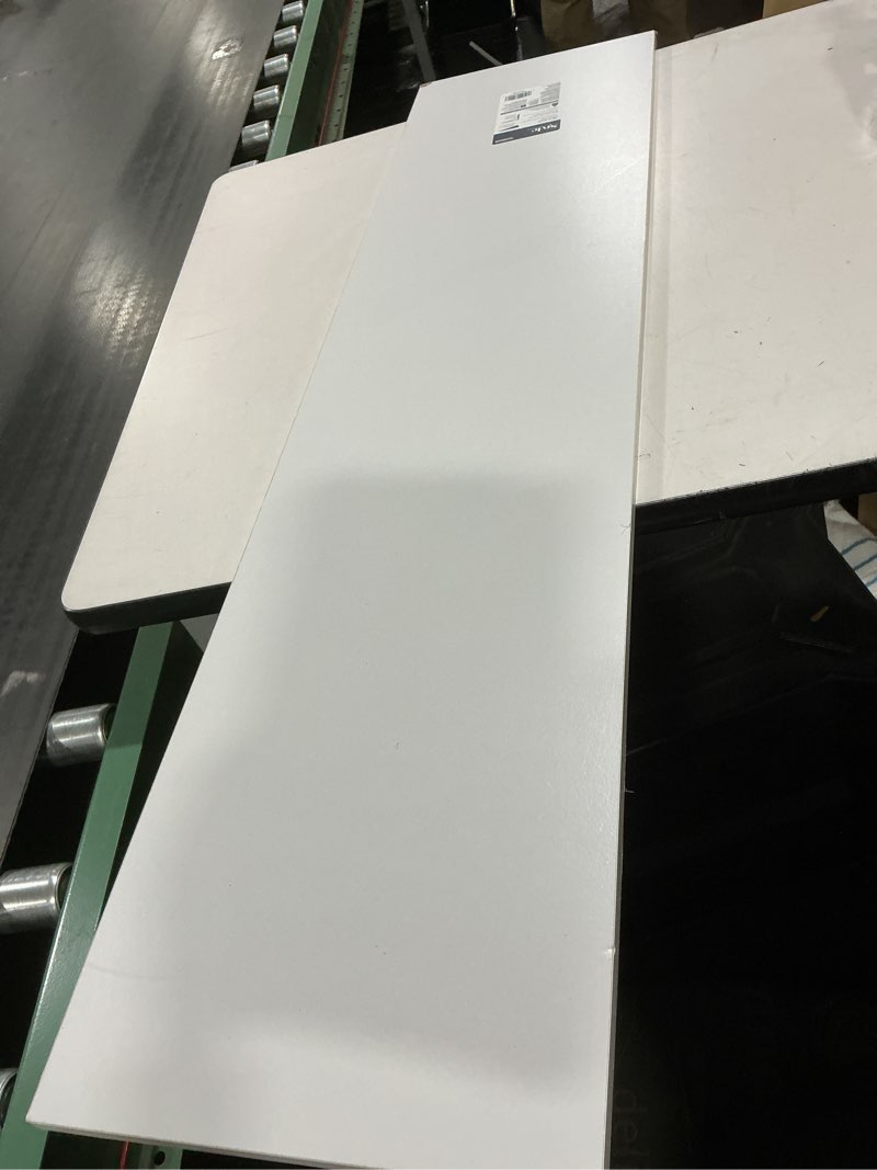 Condition photo showing As Is for Style Selections 11.7-in D x 47.6-in L White MDF Rectangular Shelf board