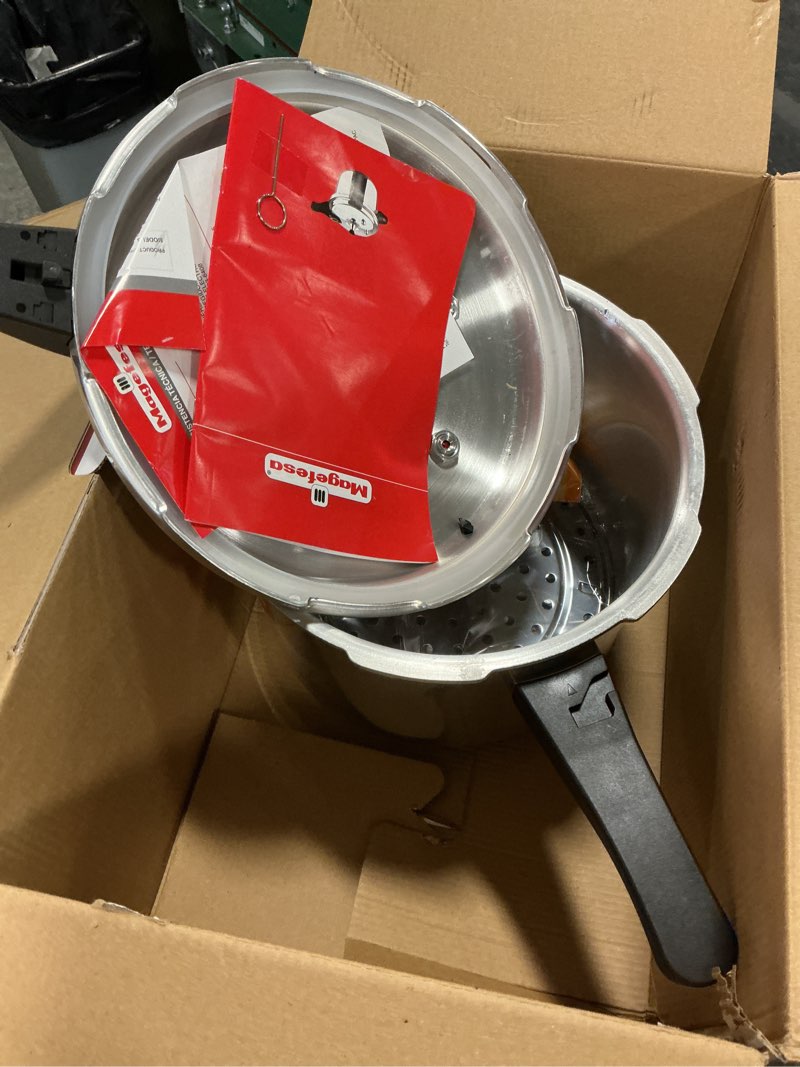Condition photo showing As Is for MAGEFESA Avant 8.5-Quart Pressure Cooker, made of very resistant aluminum, compatible with gas, electric, ceramic stoves, pressure canner, canning cooker pot, stove top instant fast cooking 8.5 Quarts
