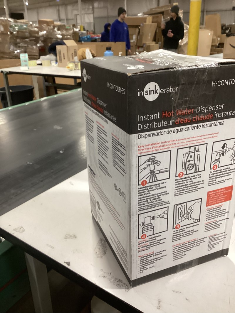 Condition photo showing As Is for InSinkErator Invite Contour Instant Hot Water Dispenser System - Faucet & Tank, Chrome, H-CONTOUR-SS