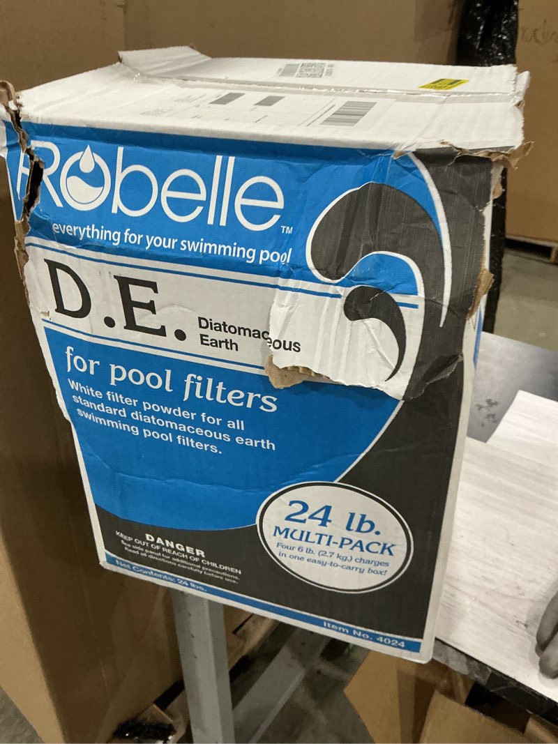 Condition photo showing New/Like New for robelle 24-pounds premium d.e. for pool filters, diatomaceous earth de pool filter powder, made in usa