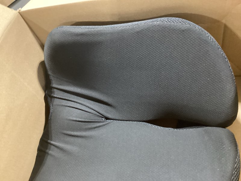 Condition photo showing Good Condition for Leather Adult Booster Car Seat Cushion, Effectively Increase Height by 3.96 inch, Dense Memory Foam for Hip Tailbone Coccyx Sciatica Seat Cushion Donut Pillow Seat Cushion for Hemorrhoid (Black)
